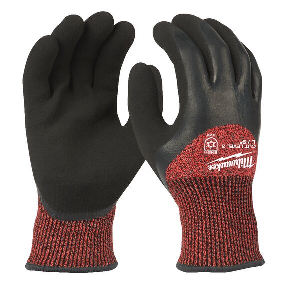 Перчатки рабочие утепленные Milwaukee 72 PACK BULK WINTER CUT C GLOVES 9／L - 4932479005, Модель: 72 PACK BULK WINTER CUT C GLOVES 9／L, Цвет: Черный, красный, внеший вид