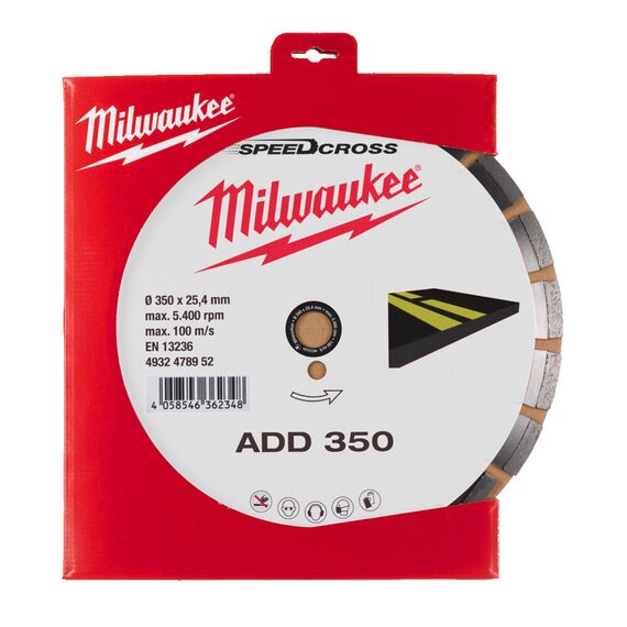 Алмазный диск Milwaukee ADD 350 mm - 4932478952, внеший вид, изображение 2