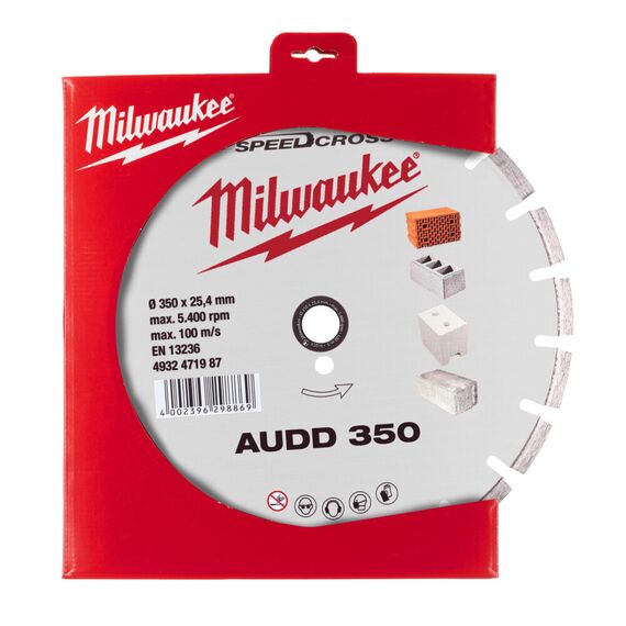 Алмазный диск Milwaukee AUDD 350 - 4932471987, Диаметр диска (мм): 350, Посадочный диаметр (мм): 25,4, Модель: AUDD 350, внеший вид, изображение 2
