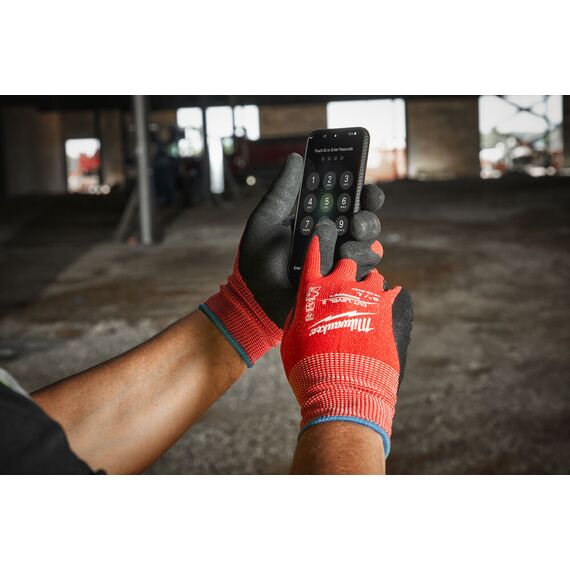 Перчатки рабочие Milwaukee CUT B GLOVES 7／S - 4932479906, Модель: CUT B GLOVES 7／S, Цвет: Черный, красный, внеший вид, изображение 5