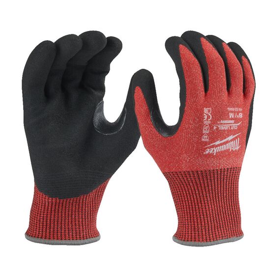 Перчатки рабочие Milwaukee CUT D GLOVES 8／M - 4932479912, Модель: CUT D GLOVES 8／M, Цвет: Черный, красный, внеший вид