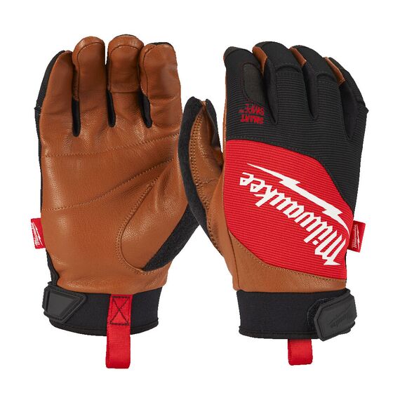 Перчатки рабочие Milwaukee HYBRID LEATHER GLOVES 7／S - 4932479726, Модель: HYBRID LEATHER GLOVES 7／S, Цвет: Черный, салатовый, внеший вид