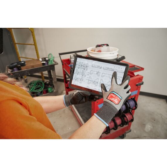 Перчатки рабочие Milwaukee Hi-Dex Cut B Gloves 8／M - 4932480492, Модель: Hi-Dex Cut B Gloves 8／M, Цвет: Серый, черный, красный, внеший вид, изображение 3