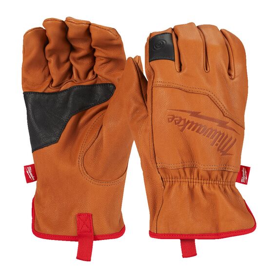 Перчатки кожаные Milwaukee LEATHER GLOVES S／7 - 4932479727, Модель: LEATHER GLOVES S／7, Цвет: Черный, коричневый, внеший вид