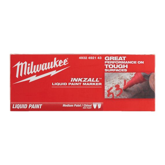 Маркер с жидкой краской Milwaukee INKZALL™ LIQUID PAINT MARKER RED красный - 1 шт - 4932492143, Модель: INKZALL™ LIQUID PAINT MARKER RED, внеший вид, изображение 4