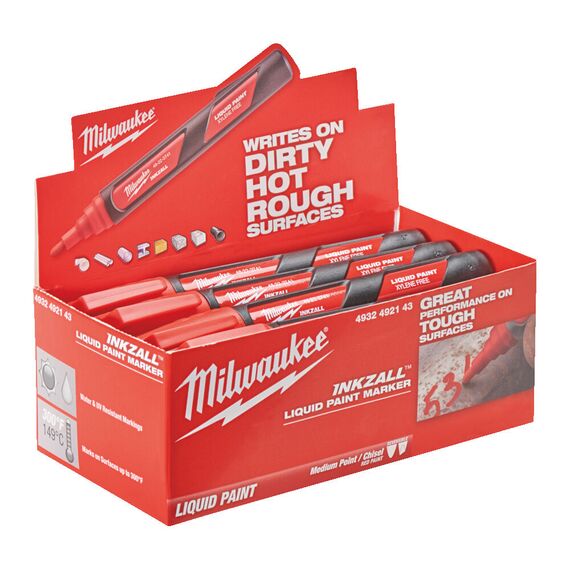 Маркер с жидкой краской Milwaukee INKZALL™ LIQUID PAINT MARKER RED красный - 1 шт - 4932492143, Модель: INKZALL™ LIQUID PAINT MARKER RED, внеший вид, изображение 5