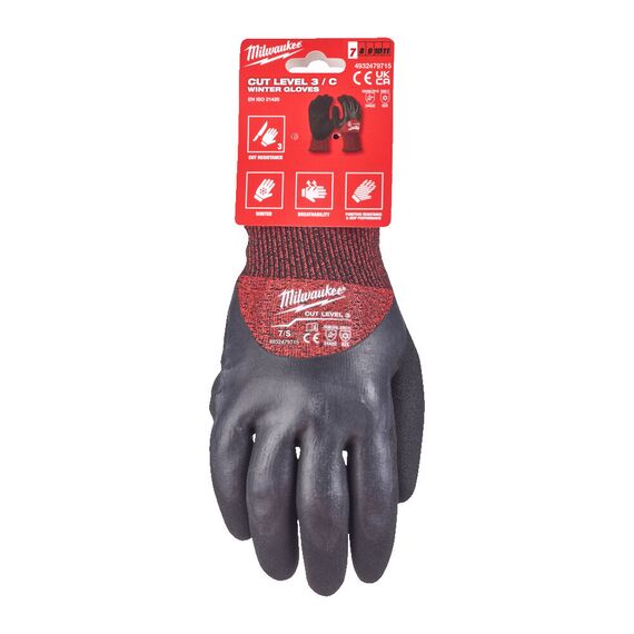 Перчатки рабочие утепленные Milwaukee WINTER CUT C GLOVES 7／S - 4932479707, внеший вид, изображение 2