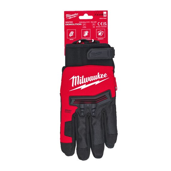 Перчатки рабочие утепленные Milwaukee WINTER DEMOLITION GLOVES 11／XXL - 4932479569, Модель: WINTER DEMOLITION GLOVES 11／XXL, Цвет: Черный, красный, внеший вид, изображение 2