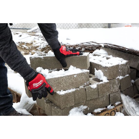 Перчатки рабочие утепленные Milwaukee WINTER DEMOLITION GLOVES S／7 - 4932479731, Модель: WINTER DEMOLITION GLOVES S／7, Цвет: Черный, красный, внеший вид, изображение 5