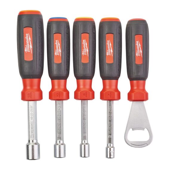 Набор магнитных торцевых отверток для болтов и гаек Milwaukee HOLLOWCORE™ SCREWDRIVER HEX SET 5pcs - 48229514, Модель: HOLLOWCORE™ SCREWDRIVER HEX SET 5pcs, внеший вид