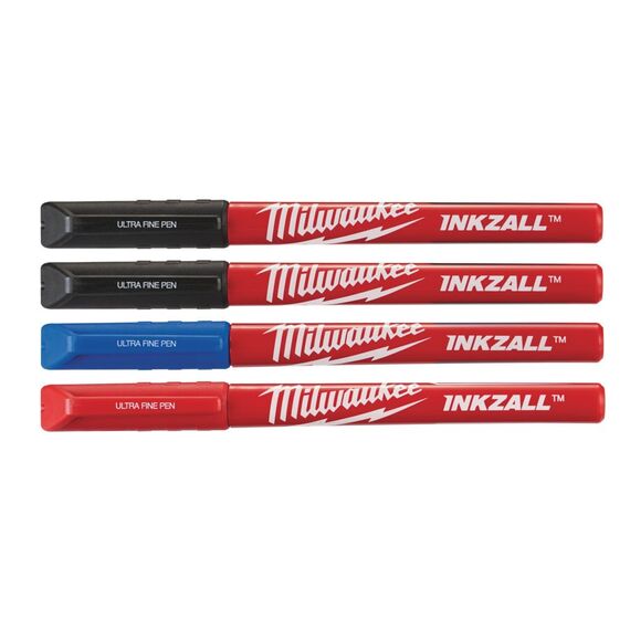 Маркер со сверхтонким пером Milwaukee INKZALL™ FINE TIP 4 шт - 48223165, внеший вид