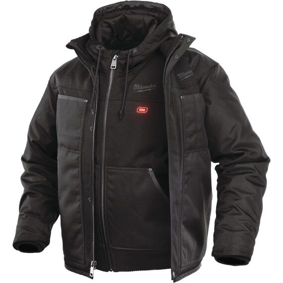 Куртка с подогревом Milwaukee M12 HJ 3IN1-0 XXL - 4933451625, Модель: M12 HJ 3IN1-0 XXL, Цвет: Черный, внеший вид