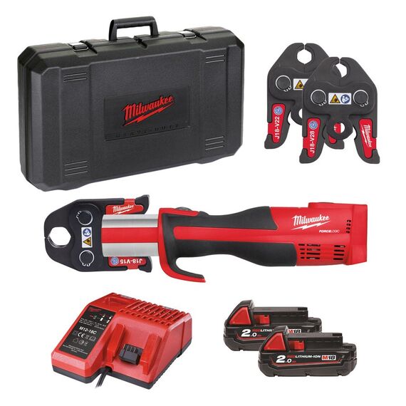 Аккумуляторный гидравлический инструмент для обжима труб Milwaukee M18 FORCE LOGIC™ BLHPT-202C V-SET - 4933451134, Модель: M18 FORCE LOGIC™ BLHPT-202C V-SET, внеший вид
