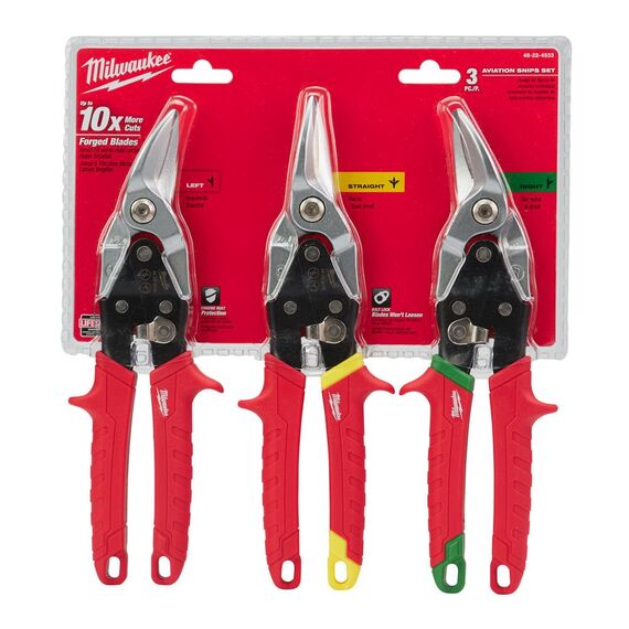 Ножницы по металлу Milwaukee METAL SNIPS SET 3 шт - 48224533, внеший вид