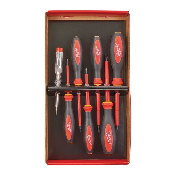 Набор изолированных отверток Milwaukee VDE SCREWDRIVER SET 1 7pcs - 4932464067, Модель: VDE SCREWDRIVER SET 1 7pcs, Длина (мм): 75, внеший вид