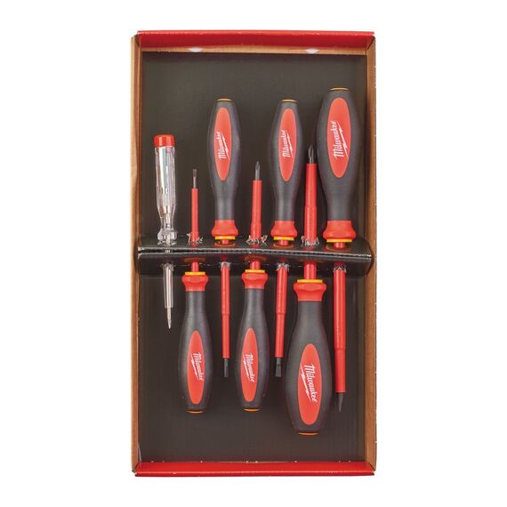 Набор изолированных отверток Milwaukee VDE SCREWDRIVER SET 2 7pcs - 4932464068, Модель: VDE SCREWDRIVER SET 2 7pcs, Длина (мм): 75, внеший вид