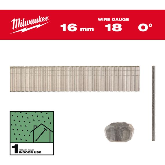 Гвозди Milwaukee 18G／16 MM／RC／G／SC1 10000 PC - 4932492549, Тип скобы / калибр: 18, Модель: 18G／16 MM／RC／G／SC1 10000 PC, Длина (мм): 16, внеший вид