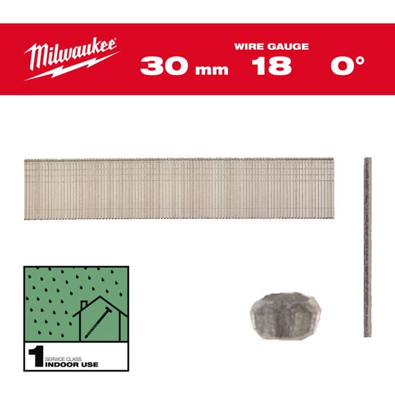 Гвозди Milwaukee 18G／30 MM／RC／G／SC1 5000 PC - 4932492552, Тип скобы / калибр: 18, Модель: 18G／30 MM／RC／G／SC1 5000 PC, Длина (мм): 30, внеший вид