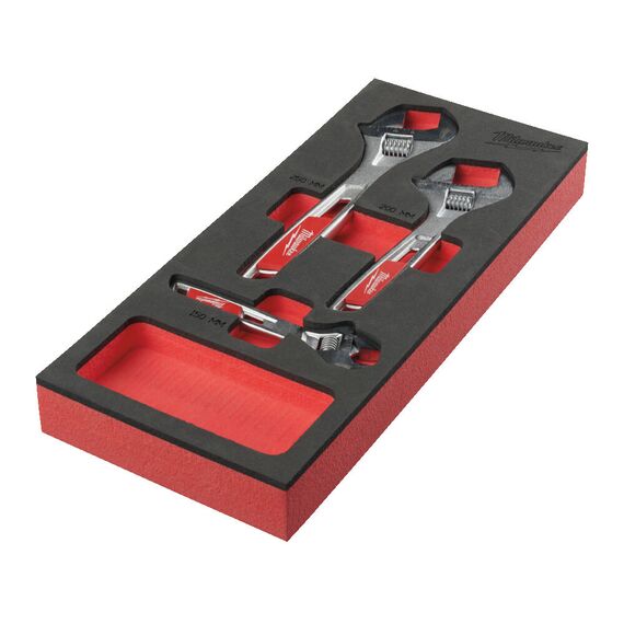 Набор разводных ключей Milwaukee ADJUSTABLE WRENCH SET FOAM INSERT 3 PC - 4932492397, внеший вид, изображение 2