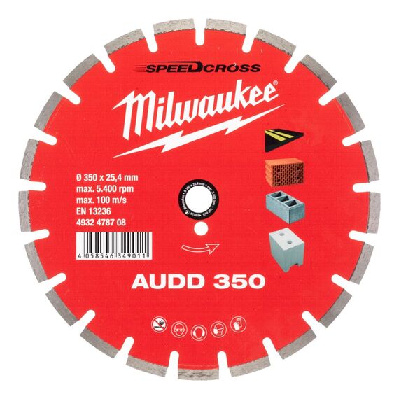 Алмазный диск Milwaukee AUDD 350 RU - 4932478708, Диаметр диска (мм): 350, Посадочный диаметр (мм): 25,4, Модель: AUDD 350 RU, внеший вид