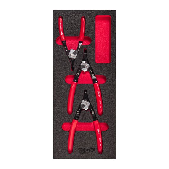 Съемник стопорных колец Milwaukee CIRCLIP PLIERS FOAM INSERT SET 3 PC - 4932493632, Модель: CIRCLIP PLIERS FOAM INSERT SET 3 PC, внеший вид