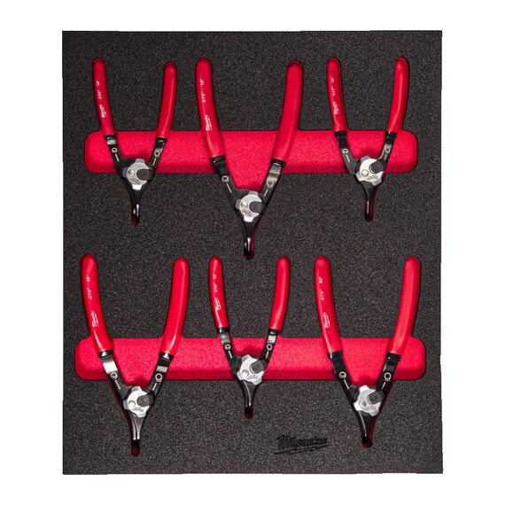 Съемник стопорных колец Milwaukee CIRCLIP PLIERS FOAM INSERT SET 6 PC - 4932493633, Модель: CIRCLIP PLIERS FOAM INSERT SET 6 PC, внеший вид
