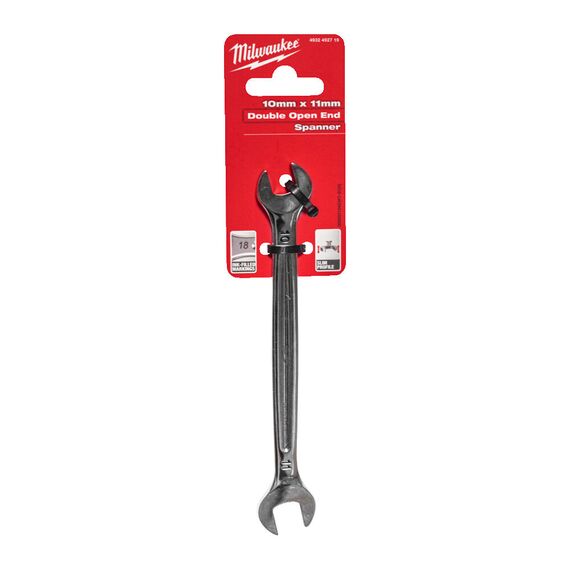 Рожковый ключ Milwaukee DOUBLE OPEN END SPANNER 10 X 11 MM - 4932492719, Модель: DOUBLE OPEN END SPANNER 10 X 11 MM, Длина (мм): 156, внеший вид, изображение 2