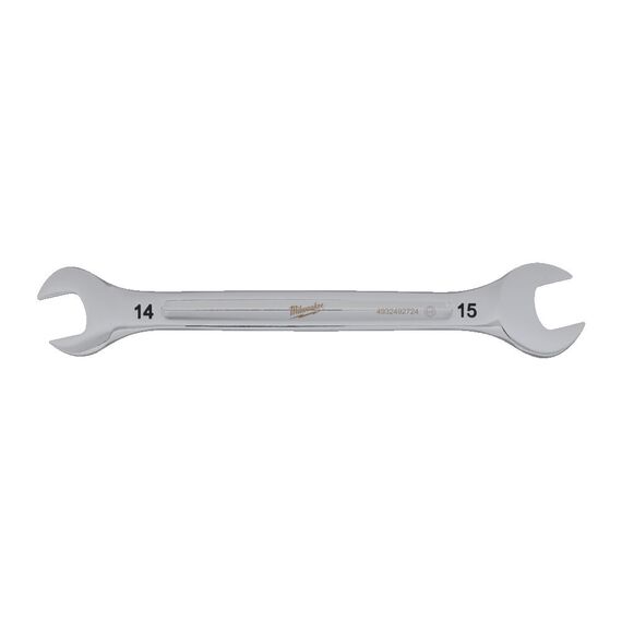 Рожковый ключ Milwaukee DOUBLE OPEN END SPANNER 14 X 15 MM - 4932492724, Модель: DOUBLE OPEN END SPANNER 14 X 15 MM, Длина (мм): 188, внеший вид