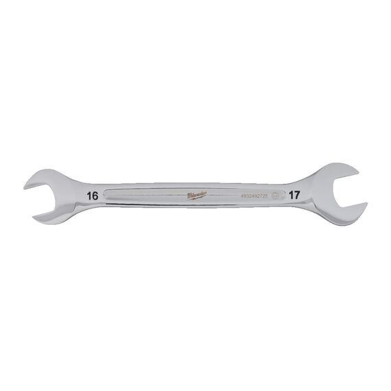 Рожковый ключ Milwaukee DOUBLE OPEN END SPANNER 16 X 17 MM - 4932492725, Модель: DOUBLE OPEN END SPANNER 16 X 17 MM, Длина (мм): 204, внеший вид