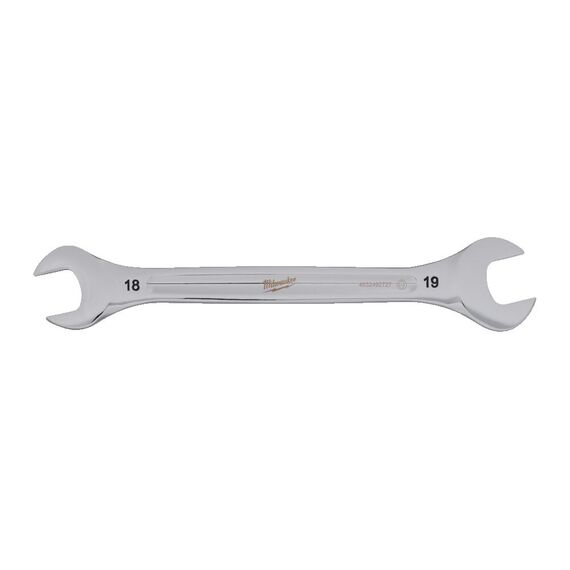 Рожковый ключ Milwaukee DOUBLE OPEN END SPANNER 18 X 19 MM - 4932492727, Модель: DOUBLE OPEN END SPANNER 18 X 19 MM, Длина (мм): 220, внеший вид