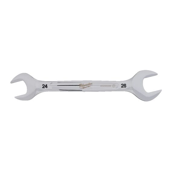Рожковый ключ Milwaukee DOUBLE OPEN END SPANNER 24 X 26 MM - 4932493258, Модель: DOUBLE OPEN END SPANNER 24 X 26 MM, Длина (мм): 266, внеший вид