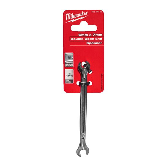 Рожковый ключ Milwaukee DOUBLE OPEN END SPANNER 6 X 7 MM - 4932492716, Модель: DOUBLE OPEN END SPANNER 6 X 7 MM, Длина (мм): 122, фото, изображение 2 Рожковый ключ Milwaukee DOUBLE OPEN END SPANNER 6 X 7 MM - 4932492716, Модель: DOUBLE OPEN END SPANNER 6 X 7 MM, Длина (мм): 122, внеший вид, изображение 2