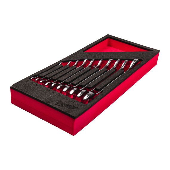 Ложемент с рожковыми ключами Milwaukee DOUBLE OPEN END SPANNER FOAM INSERT 10 PC SET - 4932493629, Модель: DOUBLE OPEN END SPANNER FOAM INSERT 10 PC SET, внеший вид, изображение 2