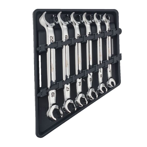 Набор гаечных разрезных метрических ключей Milwaukee FLARE NUT SPANNER 6 PC SET METRIC - 4932480636, внеший вид