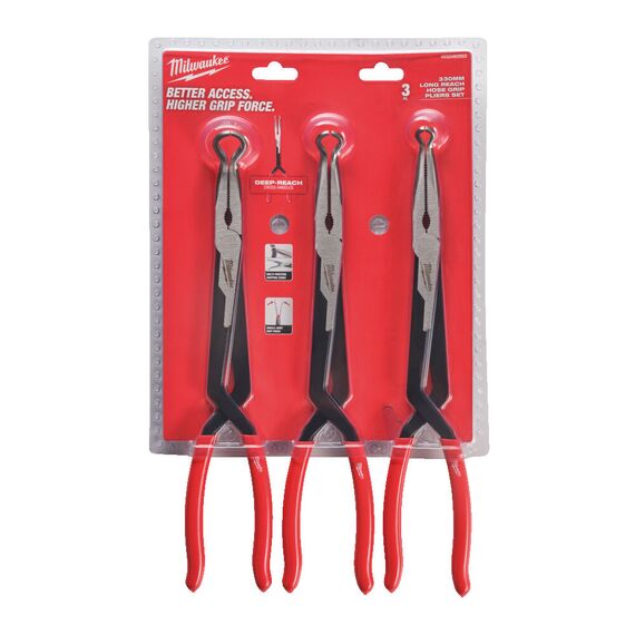 Длинногубцы Milwaukee HOSE GRIP PLIERS SET 3 PC с круглым захватом - 4932492503, Модель: HOSE GRIP PLIERS SET 3 PC, Длина (мм): 324, внеший вид, изображение 2