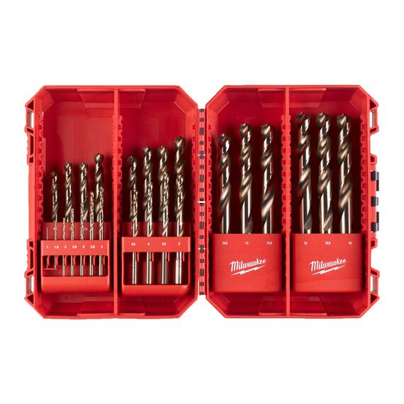 Набор кобальтовых сверл по металлу Milwaukee HSS-G COBALT DIN338 1-13 MM 25 PC SET - 4932493868, Модель: HSS-G COBALT DIN338 1-13 MM 25 PC SET, Длина (мм): 34, внеший вид