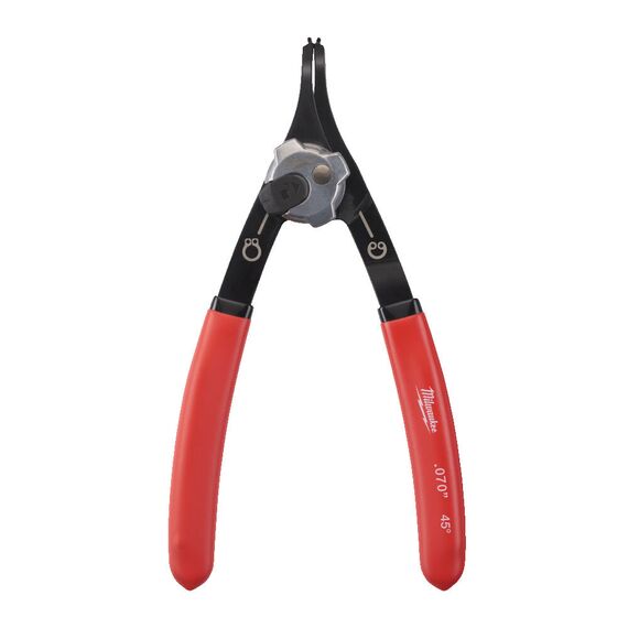 Съемник стопорных колец Milwaukee LARGE CIRCLIP PLIER 45° - 4932492494, Модель: LARGE CIRCLIP PLIER 45°, Длина (мм): 186, внеший вид