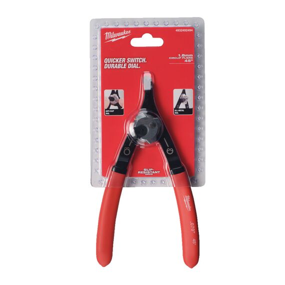 Съемник стопорных колец Milwaukee LARGE CIRCLIP PLIER 45° - 4932492494, Модель: LARGE CIRCLIP PLIER 45°, Длина (мм): 186, фото, изображение 2 Съемник стопорных колец Milwaukee LARGE CIRCLIP PLIER 45° - 4932492494, Модель: LARGE CIRCLIP PLIER 45°, Длина (мм): 186, внеший вид, изображение 2