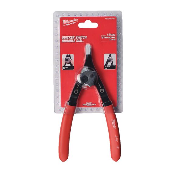 Съемник стопорных колец Milwaukee LARGE CIRCLIP PLIER STRAIGHT - 4932492493, Модель: LARGE CIRCLIP PLIER STRAIGHT, Длина (мм): 188, внеший вид, изображение 2