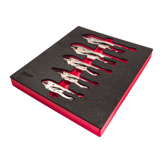 Набор зажимов Milwaukee LOCKING PLIER FOAM INSERT SET 5 PC - 4932493634, Модель: LOCKING PLIER FOAM INSERT SET 5 PC, внеший вид, изображение 2