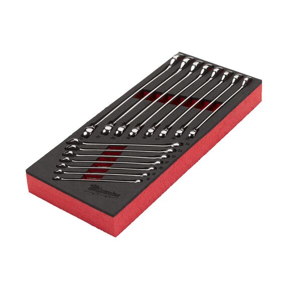 Ложемент с комбинированными ключами Milwaukee MAXBITE COMBINATION SPANNER SET FOAM INSERT 15 шт - 4932479827, Модель: MAXBITE COMBINATION SPANNER SET FOAM INSERT, фото, изображение 2 Ложемент с комбинированными ключами Milwaukee MAXBITE COMBINATION SPANNER SET FOAM INSERT 15 шт - 4932479827, Модель: MAXBITE COMBINATION SPANNER SET FOAM INSERT, внеший вид, изображение 2