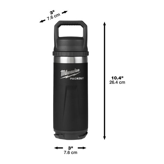 Термос Milwaukee PACKOUT BOTTLE 710 ML CHUG LID BLACK - 4932493466, Модель: PACKOUT BOTTLE 710 ML CHUG LID BLACK, внеший вид, изображение 4