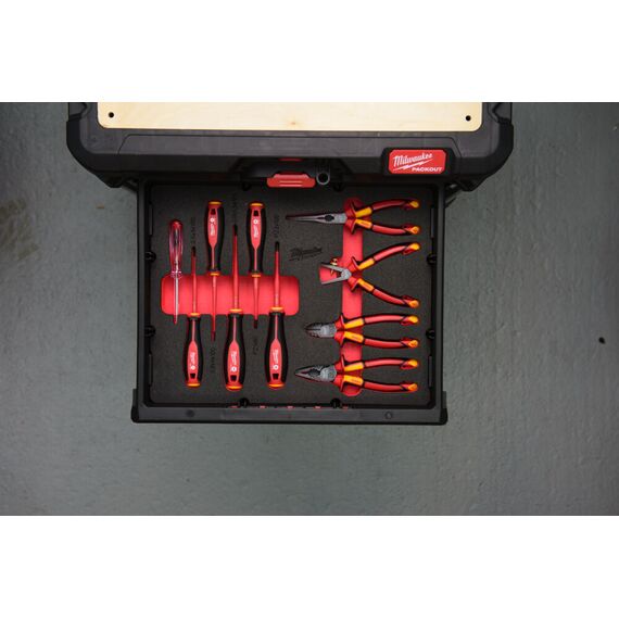 Набор ручного инструмента Milwaukee PACKOUT DRAWER INSULATED ELECTRICIAN FOAM INSERT SET 10 PC - 4932493637, Модель: PACKOUT DRAWER INSULATED ELECTRICIAN FOAM INSERT SET 10 PC, внеший вид, изображение 4