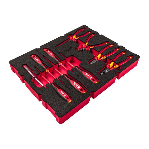 Набор ручного инструмента Milwaukee PACKOUT DRAWER INSULATED ELECTRICIAN FOAM INSERT SET 10 PC - 4932493637, Модель: PACKOUT DRAWER INSULATED ELECTRICIAN FOAM INSERT SET 10 PC, внеший вид, изображение 2