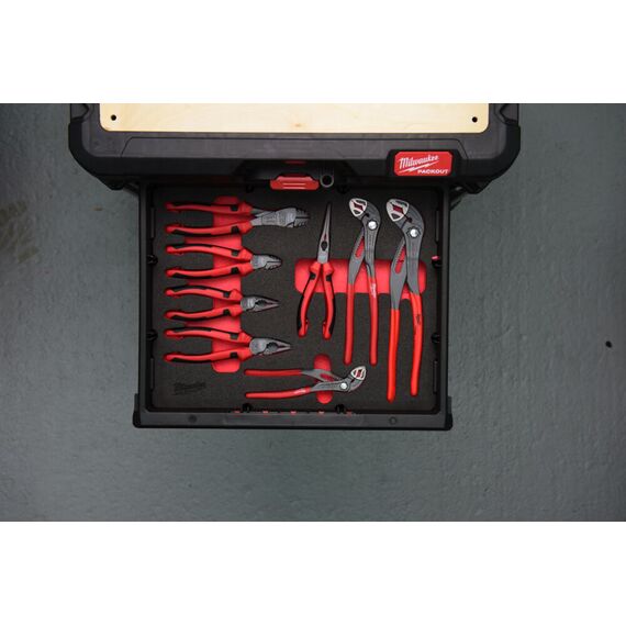 Набор ручного инструмента Milwaukee PACKOUT DRAWER PLIERS FOAM INSERT SET 8 PC - 4932493643, Модель: PACKOUT DRAWER PLIERS FOAM INSERT SET 8 PC, внеший вид, изображение 4