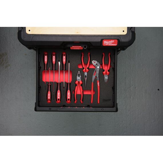 Набор ручного инструмента Milwaukee PACKOUT DRAWER SCREWDRIVER AND PLIER FOAM INSERT SET 10 PC - 4932493638, Модель: PACKOUT DRAWER SCREWDRIVER AND PLIER FOAM INSERT SET 10 PC, внеший вид, изображение 3