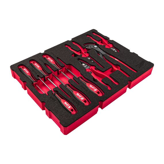 Набор ручного инструмента Milwaukee PACKOUT DRAWER SCREWDRIVER AND PLIER FOAM INSERT SET 10 PC - 4932493638, Модель: PACKOUT DRAWER SCREWDRIVER AND PLIER FOAM INSERT SET 10 PC, внеший вид, изображение 2