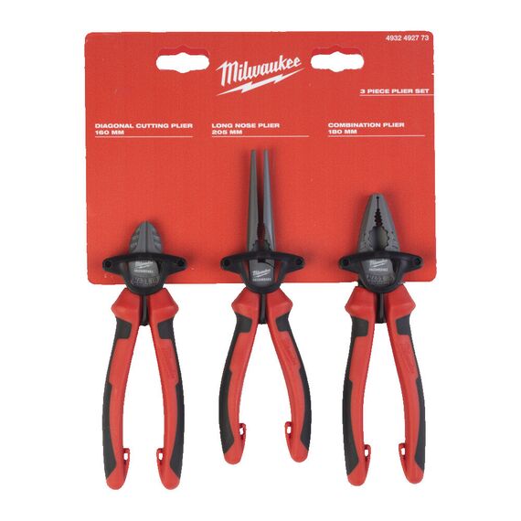 Набор ручного инструмента Milwaukee PLIER SET 3 PC - 4932492773, Модель: PLIER SET 3 PC, Длина (мм): 160, внеший вид, изображение 2
