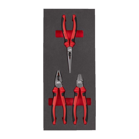 Набор ручного инструмента Milwaukee PLIERS SET FOAM INSERT 3 PCS - 4932493256, Модель: PLIERS SET FOAM INSERT 3 PCS, внеший вид