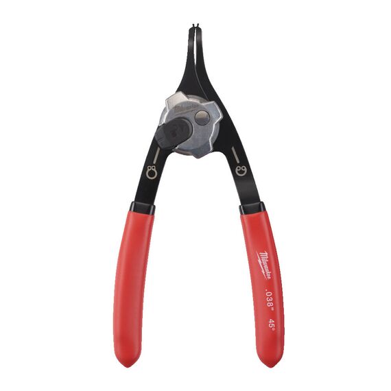 Съемник стопорных колец Milwaukee SMALL CIRCLIP PLIER 45° - 4932492488, Модель: SMALL CIRCLIP PLIER 45°, Длина (мм): 152, внеший вид